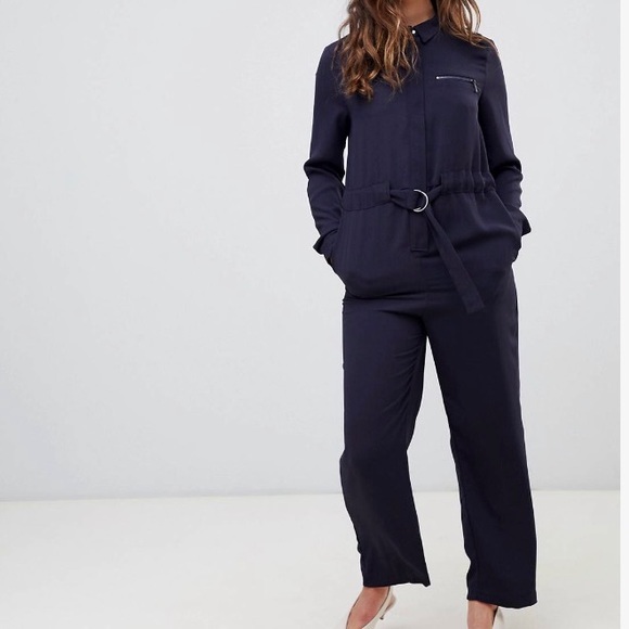 warehouse navy jumpsuit